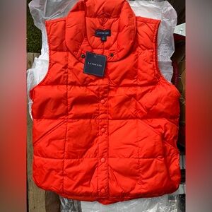 Lands' End Vibrant Orange Puffer Vest